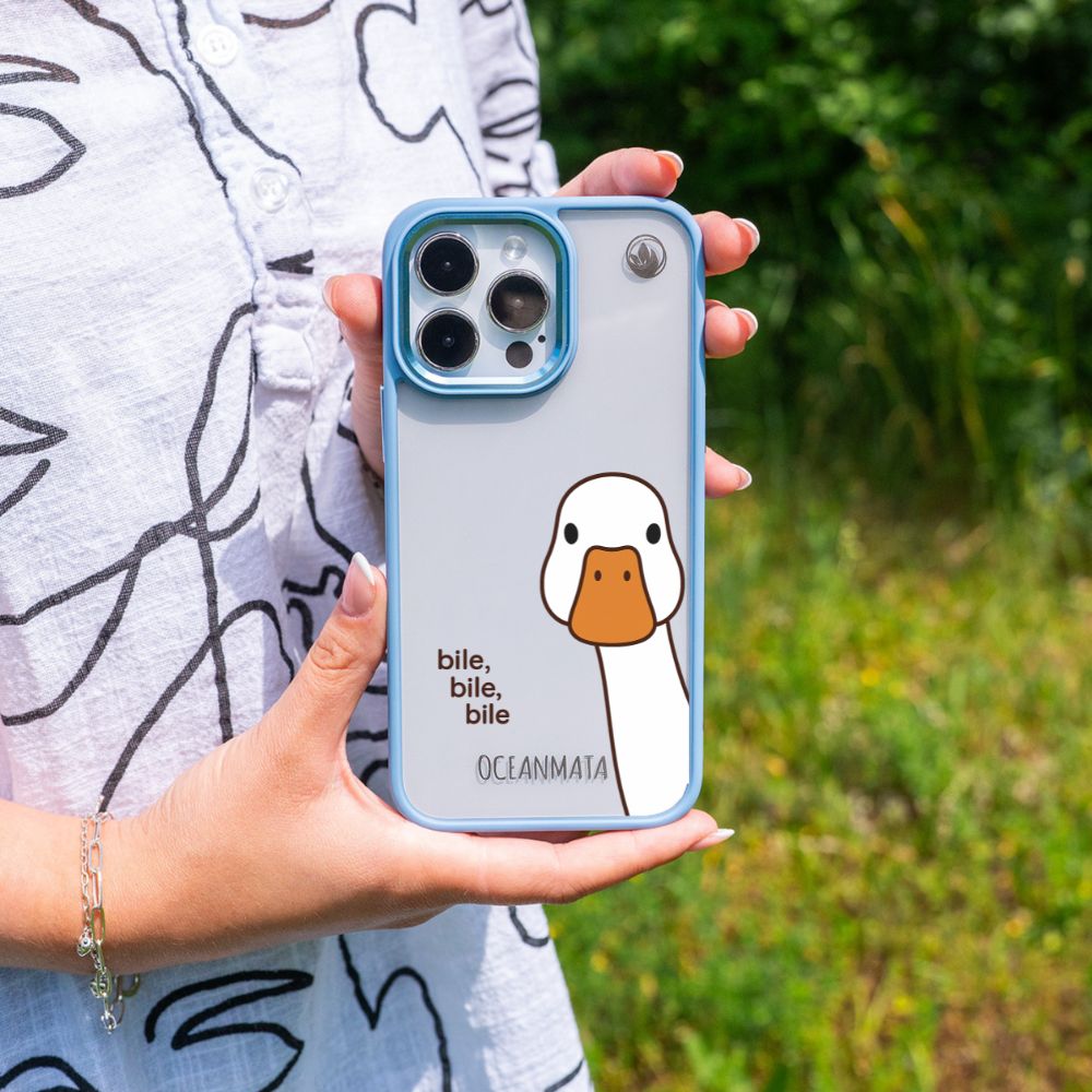 iPhone 16 pro case - Duck white - "Bile Bile Bile" - sustainable