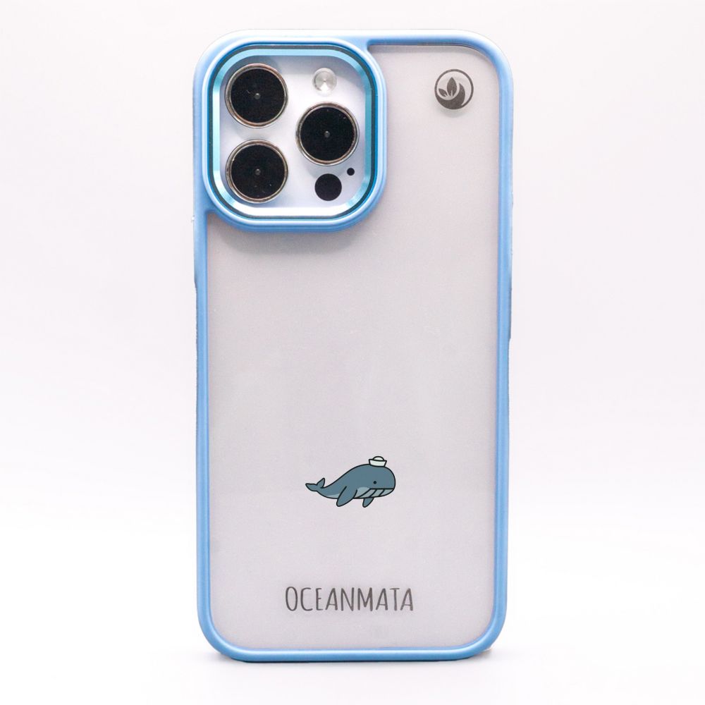 iPhone 16e/17e Hülle - Wal blau - "Captain Whale" - nachhaltig