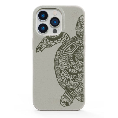 iPhone 16 pro max case - beige - "GREEN TURTLE" - sustainable