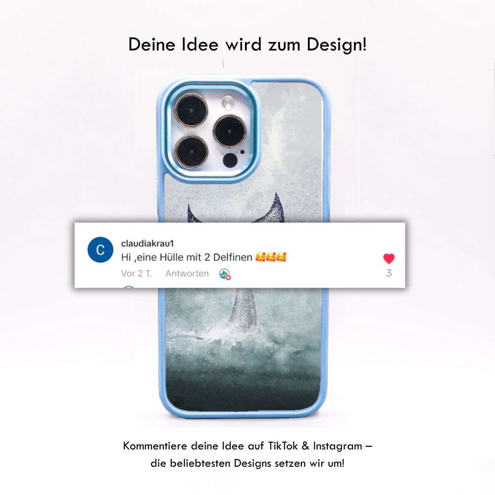 iPhone 13 pro Hülle - Delfin blau - "Dolphin" - nachhaltig – Ansicht 3