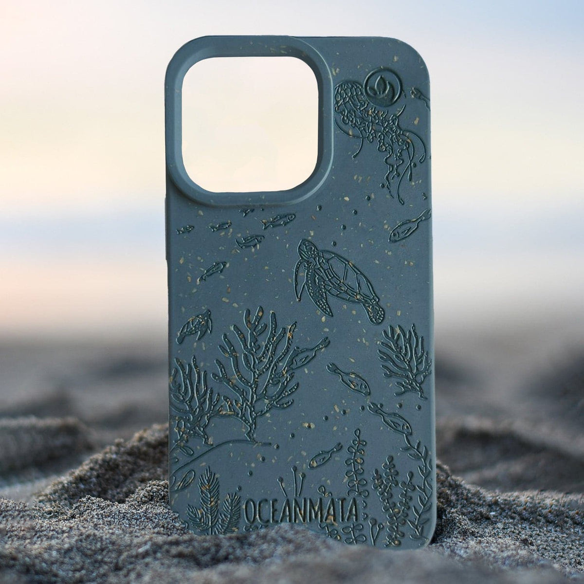 iPhone 12 mini case 'TURTLE Family' - blue - sustainable