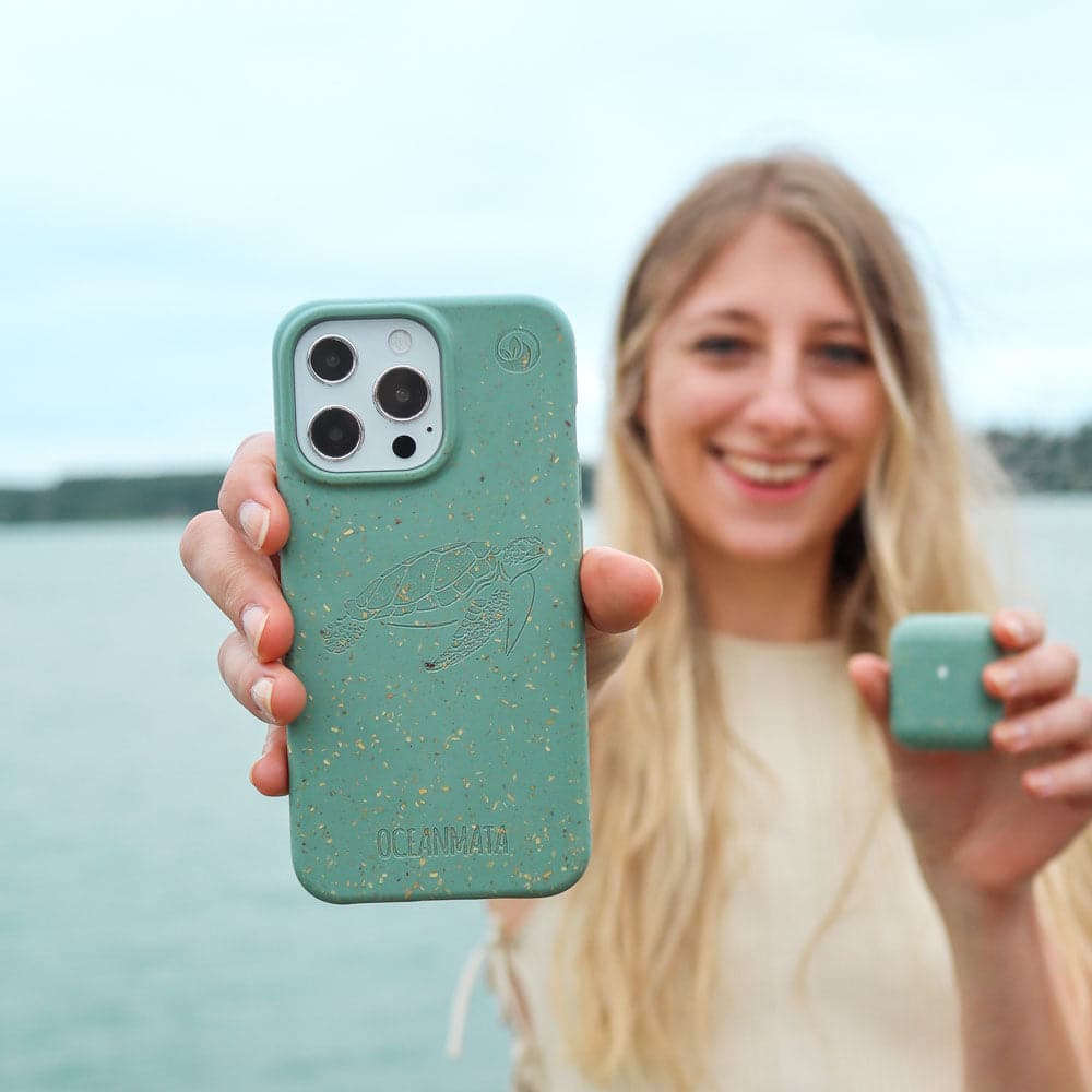 iPhone 14 pro Max Hülle - grün - "TURTLE" - nachhaltig – Ansicht 5