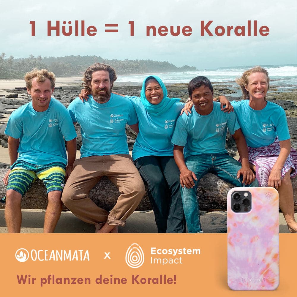 iPhone 16 pro case - coral orange - "Coralful" - sustainable