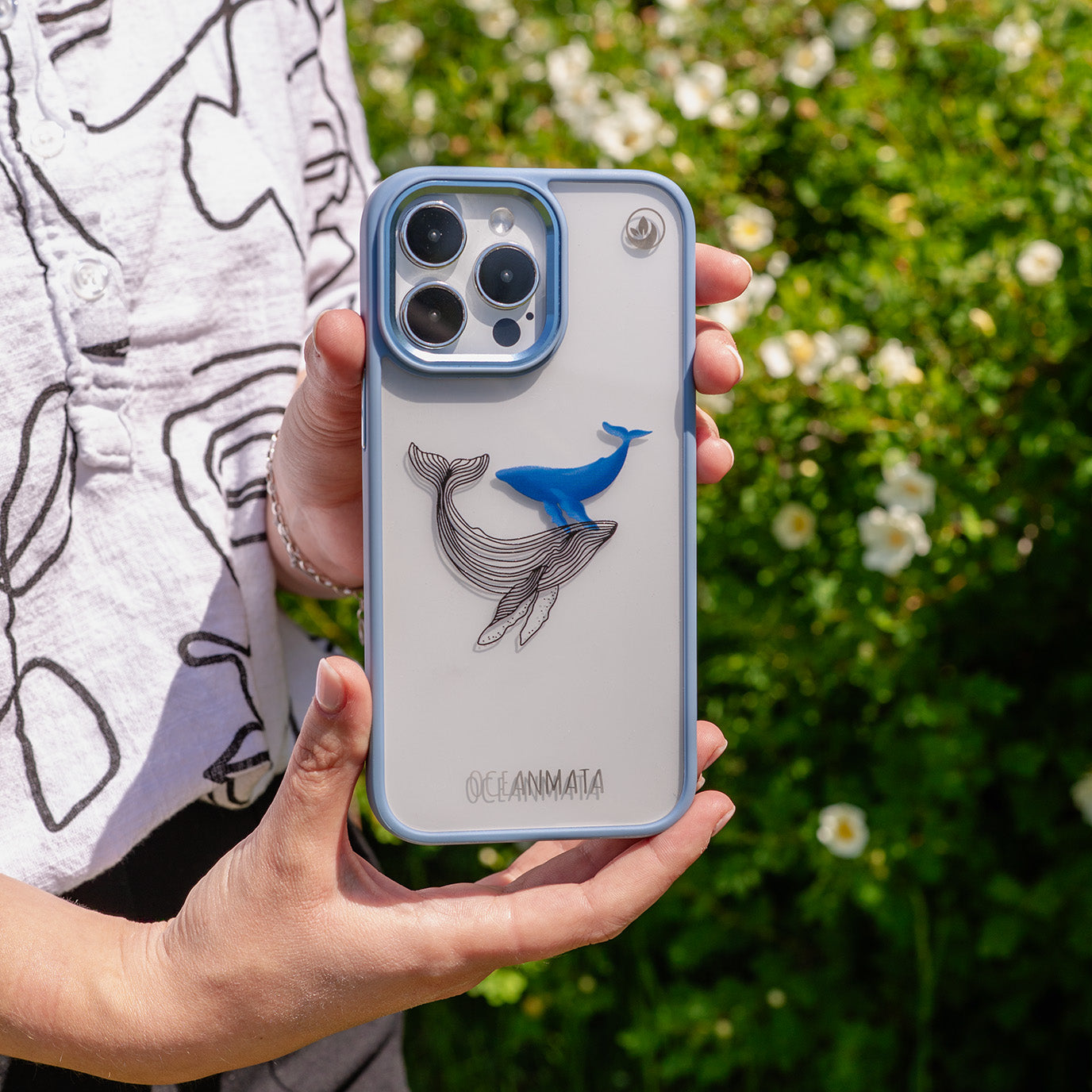 iPhone 15 pro case - whale blue - "BlueWhale" - sustainable