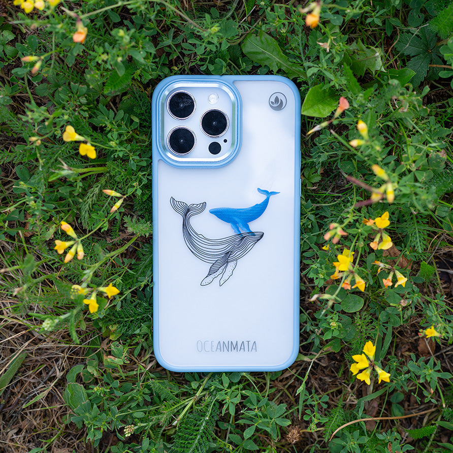 iPhone 15 pro case - whale blue - "BlueWhale" - sustainable