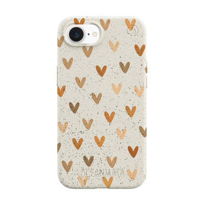 iPhone 16th/17th Gen Case - White Heart - "AutumnLove" - Sustainable