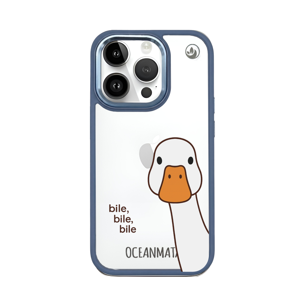 iPhone 14 pro case - Duck white - "Bile Bile Bile" - sustainable