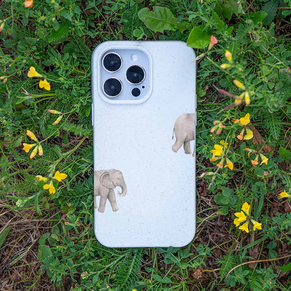 iPhone 16e/17e Hülle - Elefant weiß - "Ele-Fant" - nachhaltig