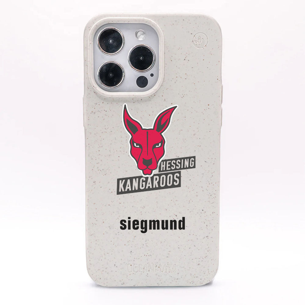 iPhone 16 Pro Max case - white - "Hessing Kangaroos" - sustainable