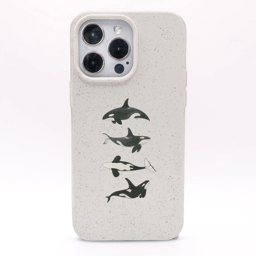 iPhone 12 pro / iPhone 12 Hülle - Orca weiß - "OrcaFamily" - nachhaltig