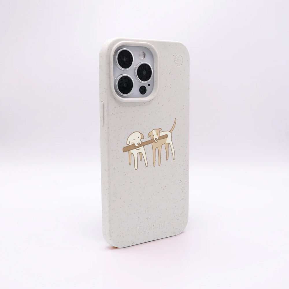 iPhone 17 pro max Hülle - Hunde weiß - "Wuff" - nachhaltig