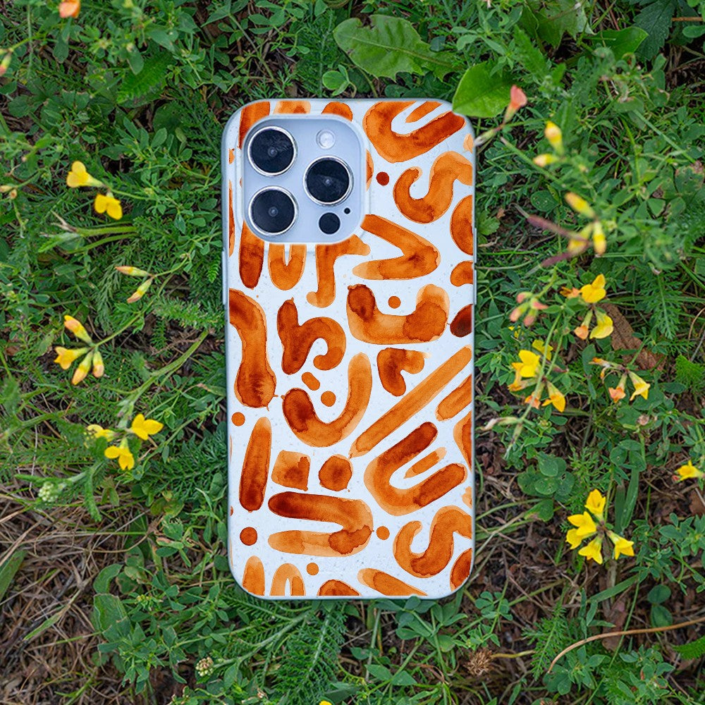 Biologisch abbaubare Handyhülle iPhone 13 mini Buchstabensuppe — kompostierbar — Bonus