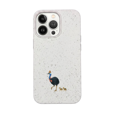 iPhone 13 Pro Max Case - Cassowary white - "CassowaryStroll" - sustainable