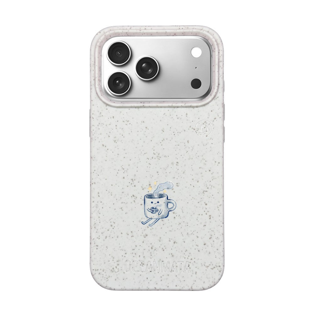 iPhone 17 pro max Hülle - weiß - "coffeelove" - nachhaltig