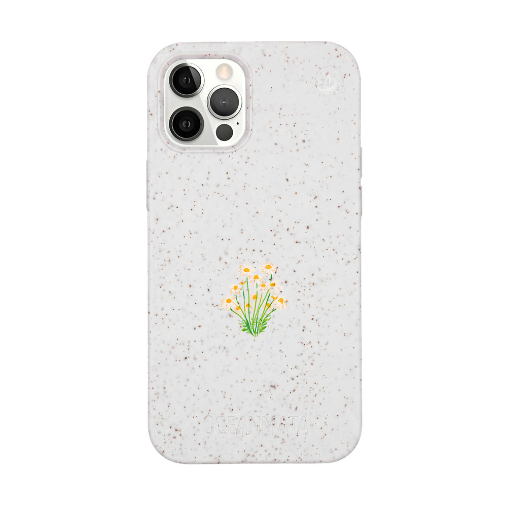 iPhone 12 pro / iPhone 12 Hülle - Blumen weiß - "Daisy" - nachhaltig