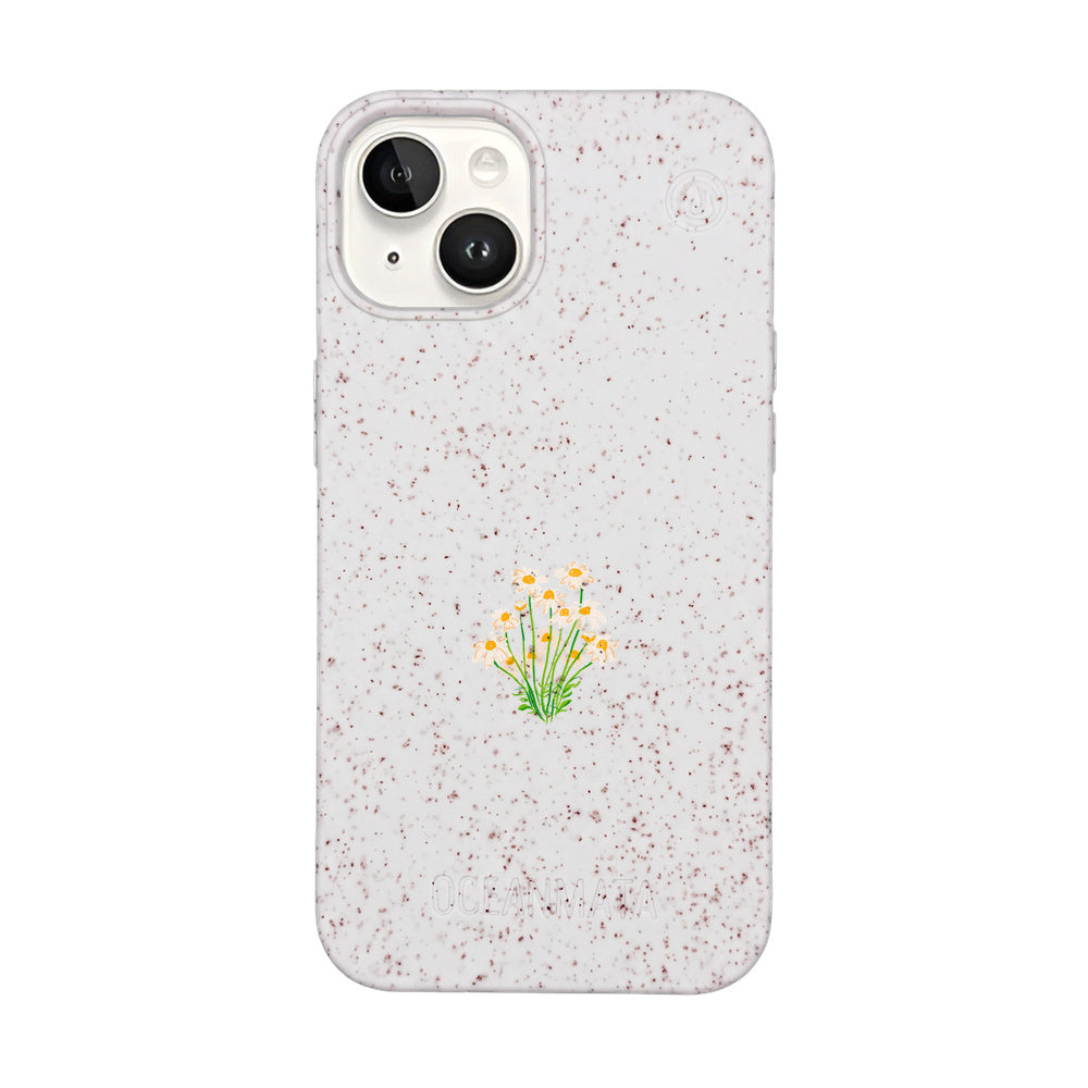 iPhone 14 Hülle - Blumen weiß - "Daisy" - nachhaltig