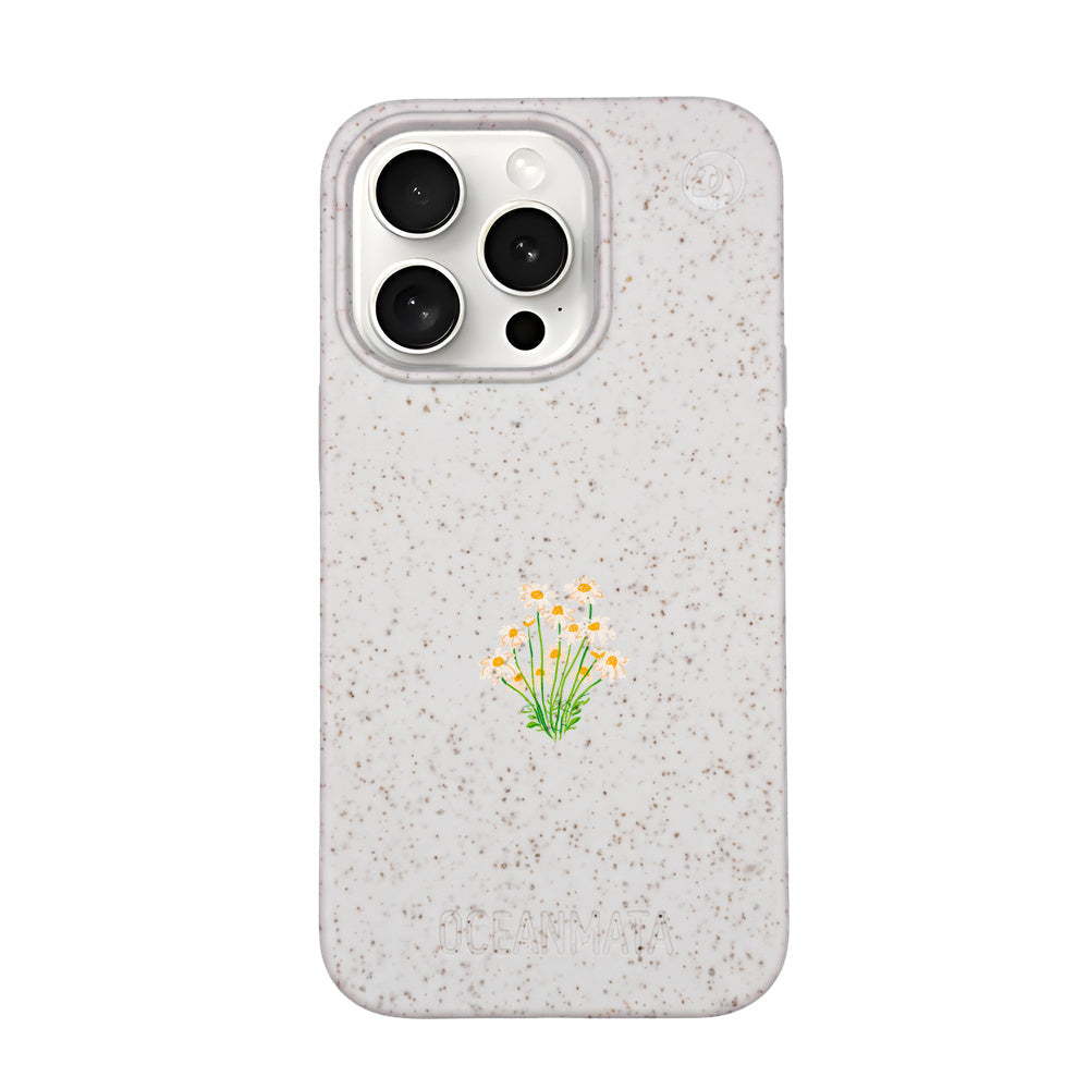 iPhone 15 Pro Max Case - White Floral - "Daisy" - Sustainable