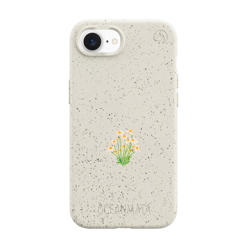 iPhone 16e Hülle - Blumen weiß - "Daisy" - nachhaltig