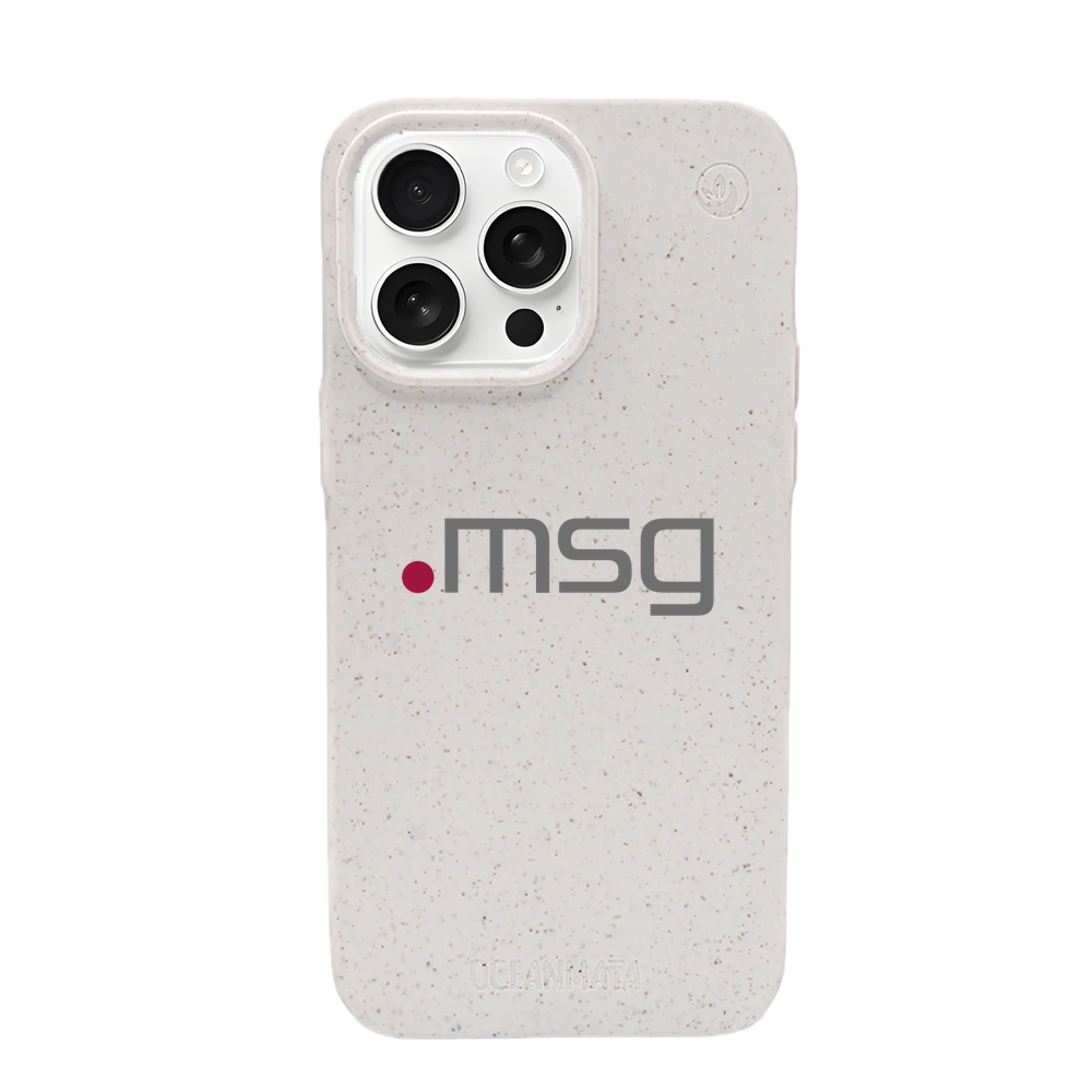 msg systems ag × OceanMata Hülle Weiß – iPhone 14 (Muster)