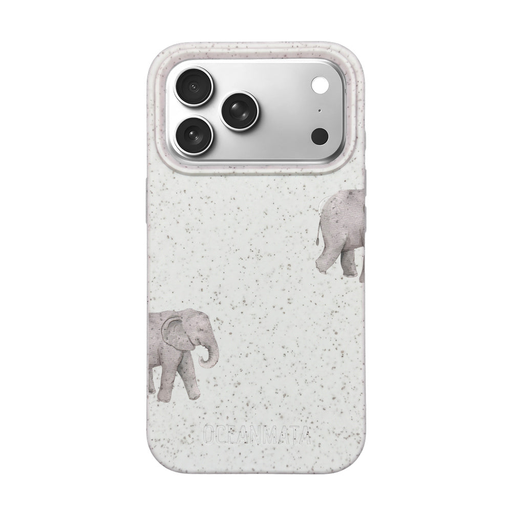 Biologisch abbaubare Handyhülle iPhone 18 Pro / 17 Pro Ele Fant — kompostierbar — Vorderseite