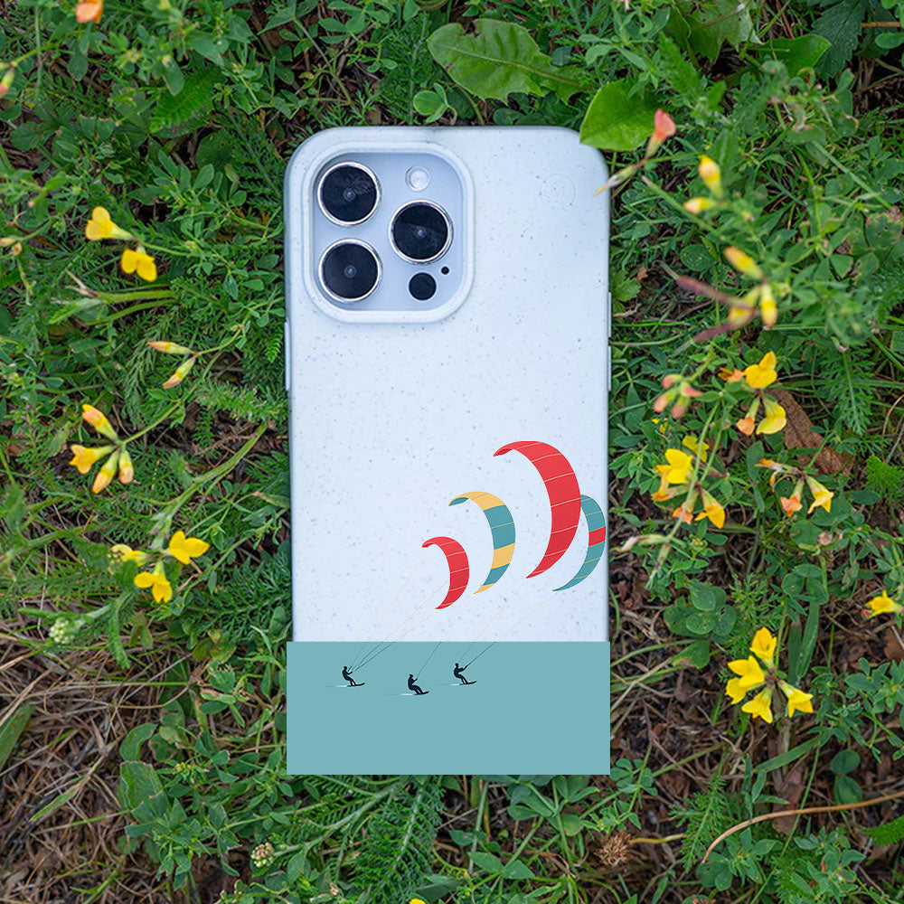 iPhone 16e/17e Hülle - Kite weiß - "Kitesurf" - nachhaltig