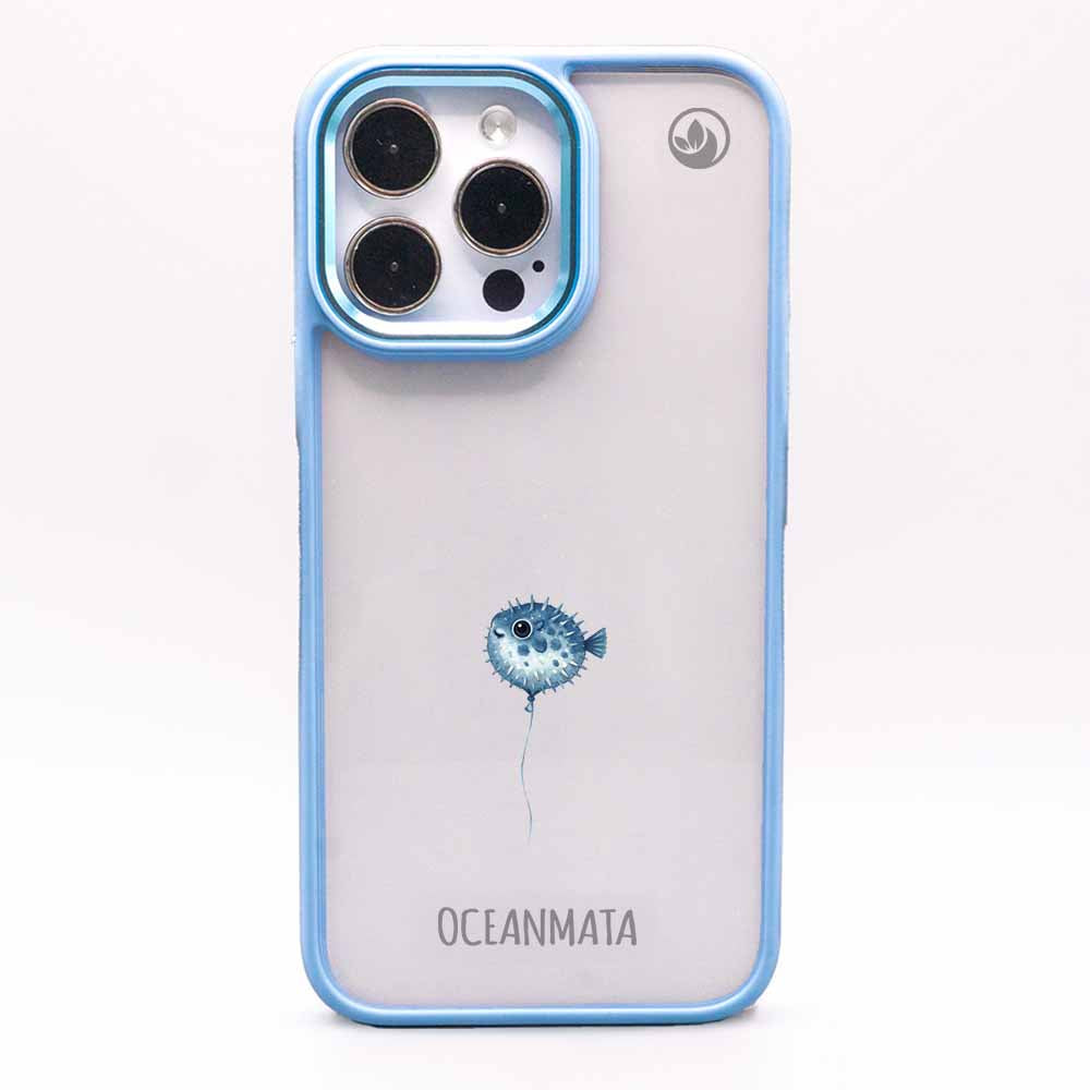 iPhone 13 Hülle - kugelfisch blau - "Pufferfish" - nachhaltig