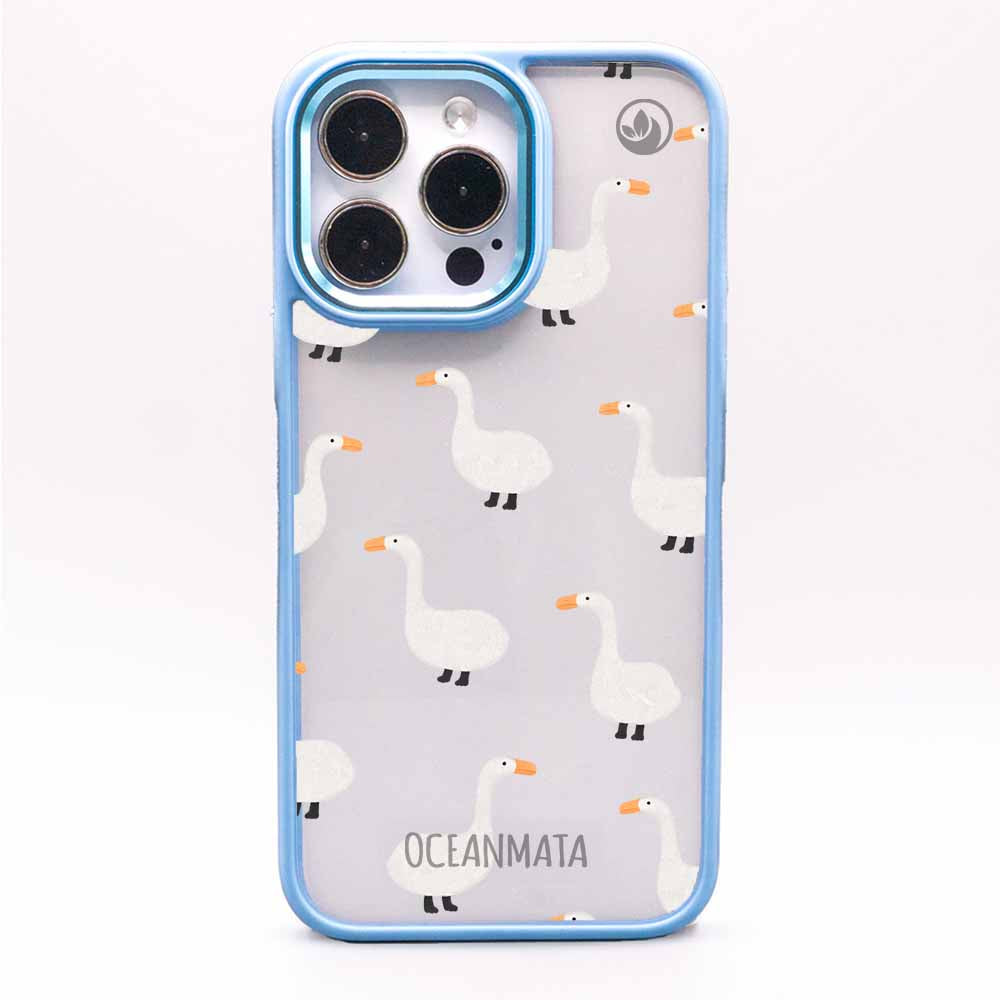 iPhone 13 Hülle - gans blau - "Goose Fella" - nachhaltig
