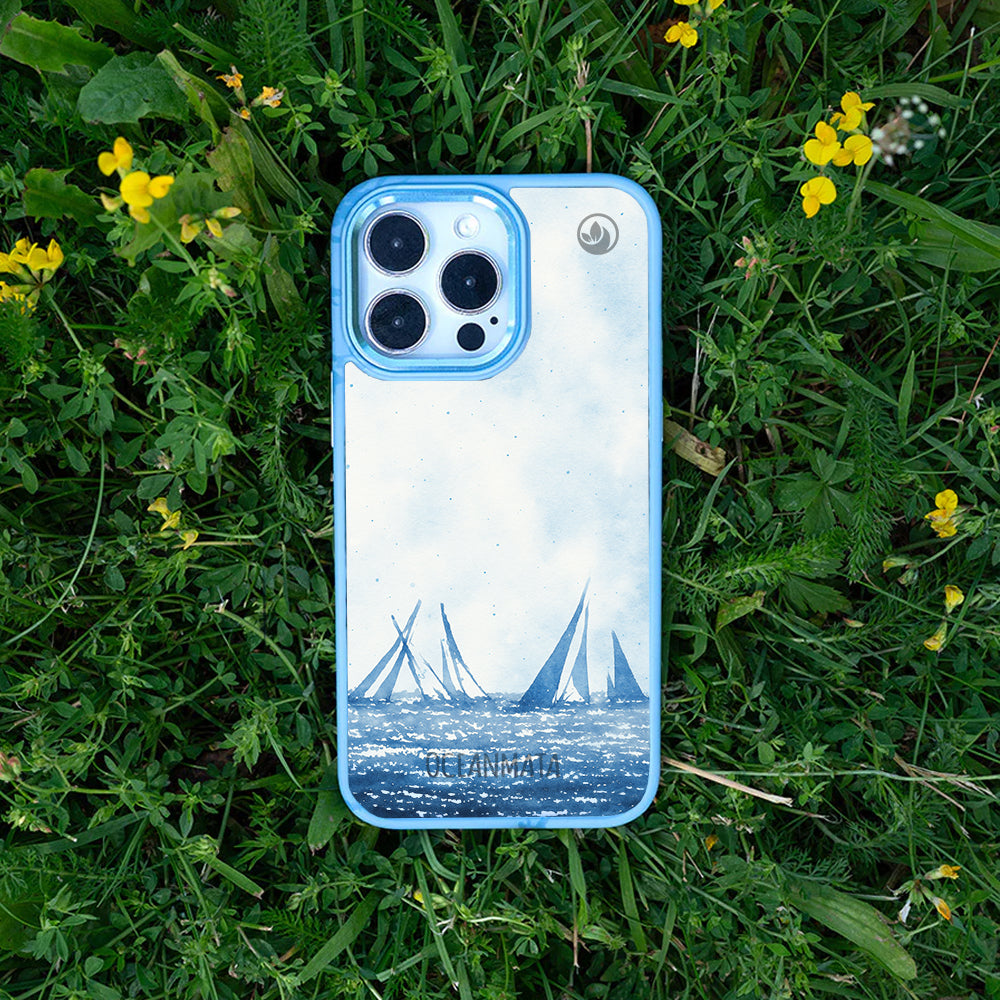iPhone 13 pro Hülle - segeln blau - "BlueHorizon" - nachhaltig
