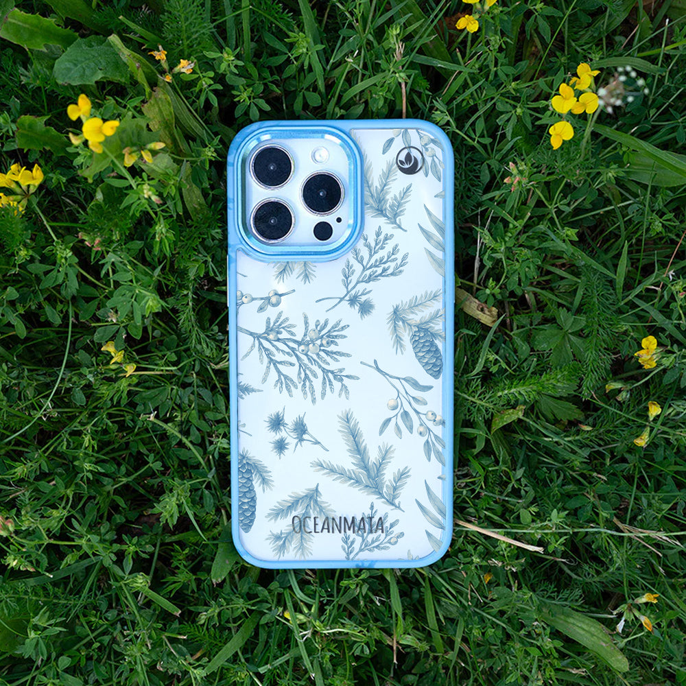 Samsung S25 Hülle - Winterwald blau - "BluePine" - nachhaltig