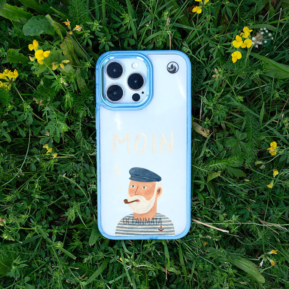 iPhone 15 pro Hülle - Moin blau - "Ostfriese" - nachhaltig