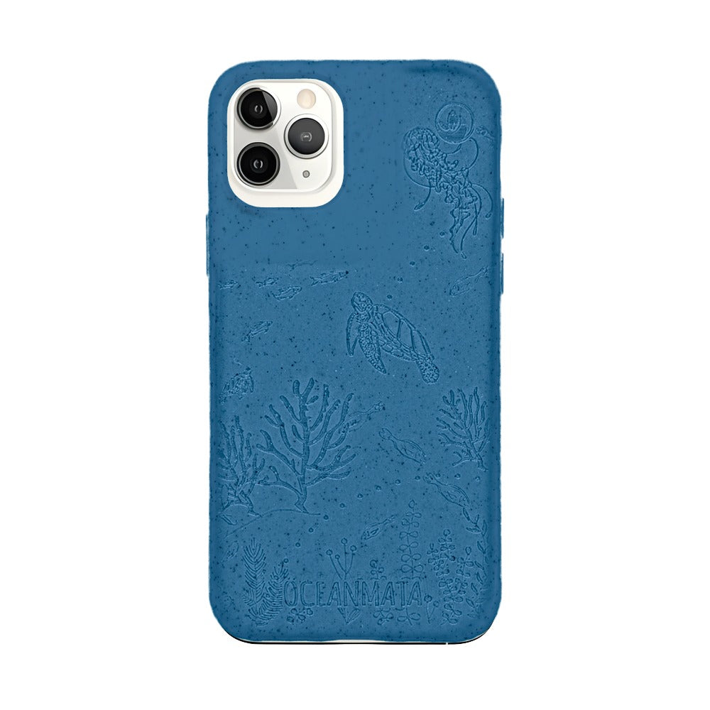 iPhone 11 pro hoesje 'TURTLE Family' - blauw - duurzaam