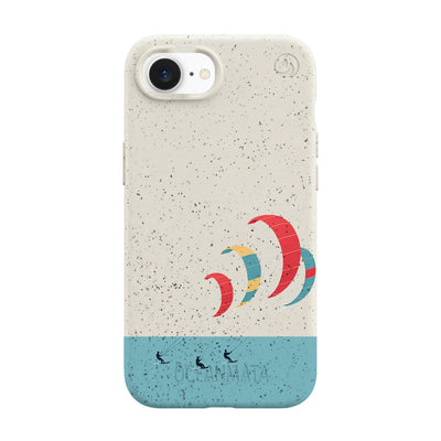 iPhone 16th/17th Gen Case - Kite White - "Kitesurf" - Sustainable