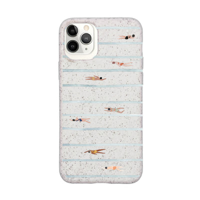 iPhone 11 pro Hülle - Schwimmen weiß - "lapflow" - nachhaltig