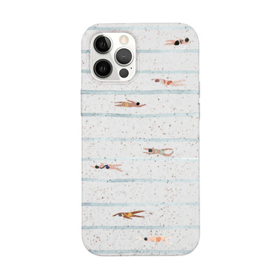 iPhone 12 Pro / iPhone 12 Case - Swimming White - "lapflow" - sustainable
