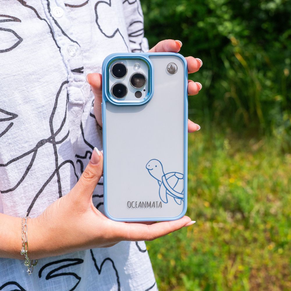 iPhone 12 pro / iPhone 12 Hülle - Schildkröte blau - "Schildi" - nachhaltig – Ansicht 3