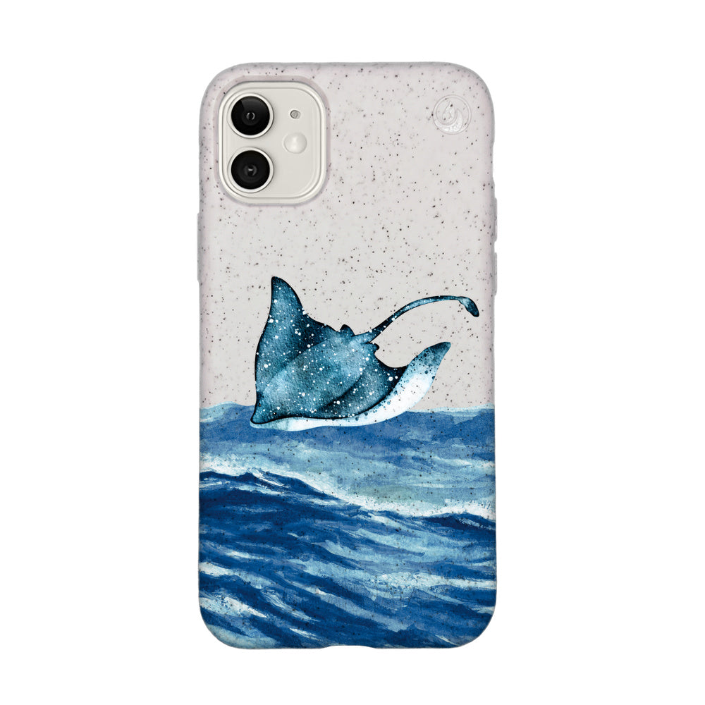 iPhone 11 hoesje - wit Manta - "Manta Wave" - duurzaam