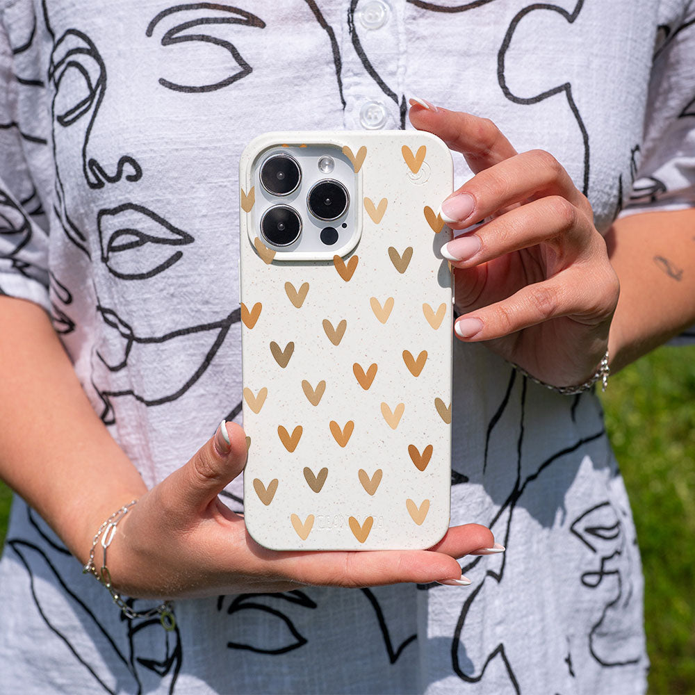 iPhone 17 pro Hülle - Herz weiß - "AutumnLove" - nachhaltig