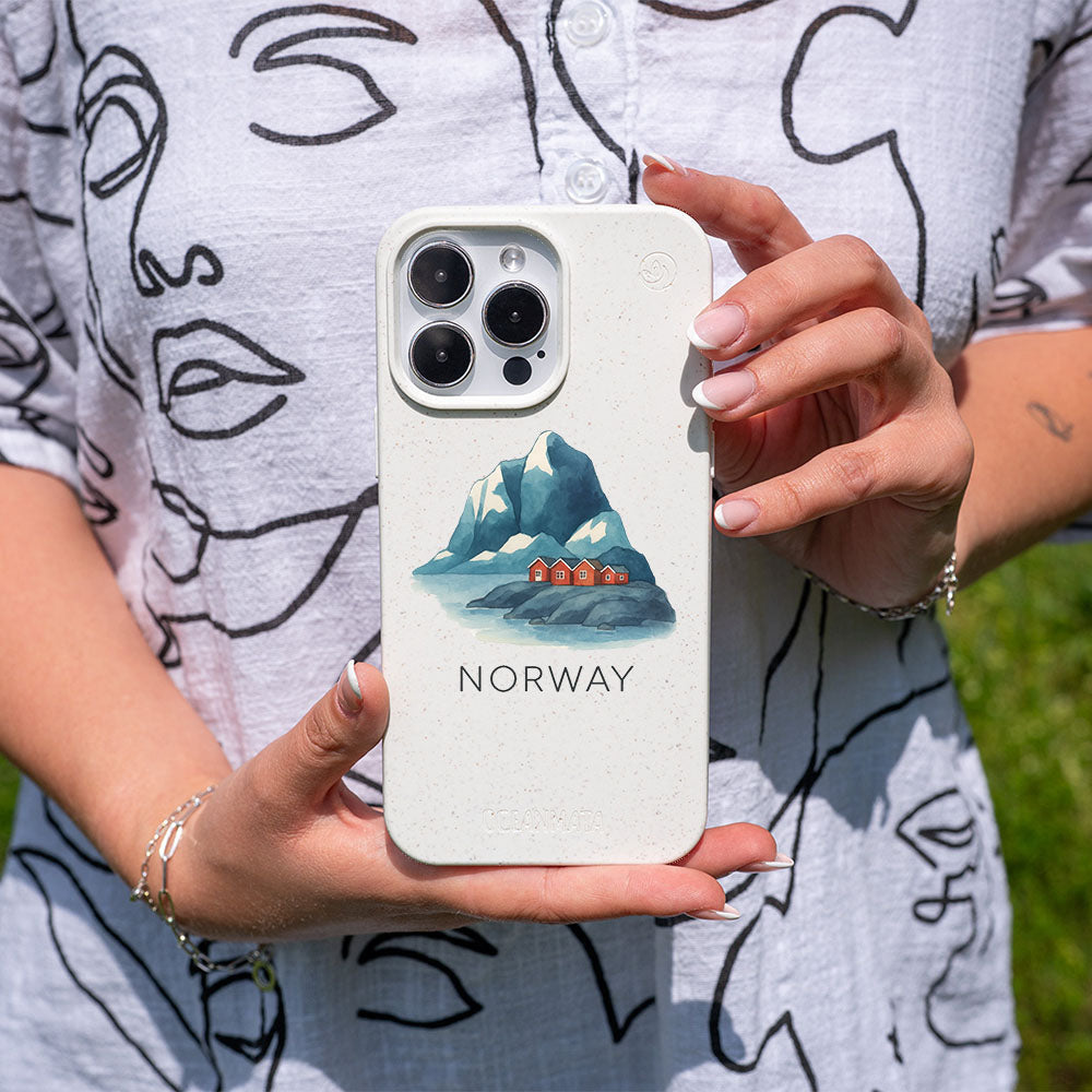 iPhone 16 pro max Hülle - Norwegen weiß - "Norway" - nachhaltig