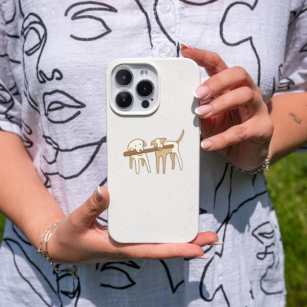 iPhone 11 Hülle - Hunde weiß - "Wuff" - nachhaltig