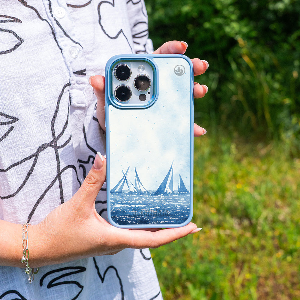 iPhone 17 pro max Hülle - segeln blau - "BlueHorizon" - nachhaltig