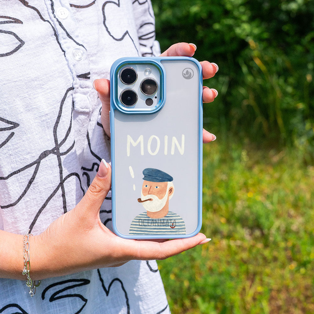 iPhone SE/7/8 Hülle - Moin blau - "Ostfriese" - nachhaltig