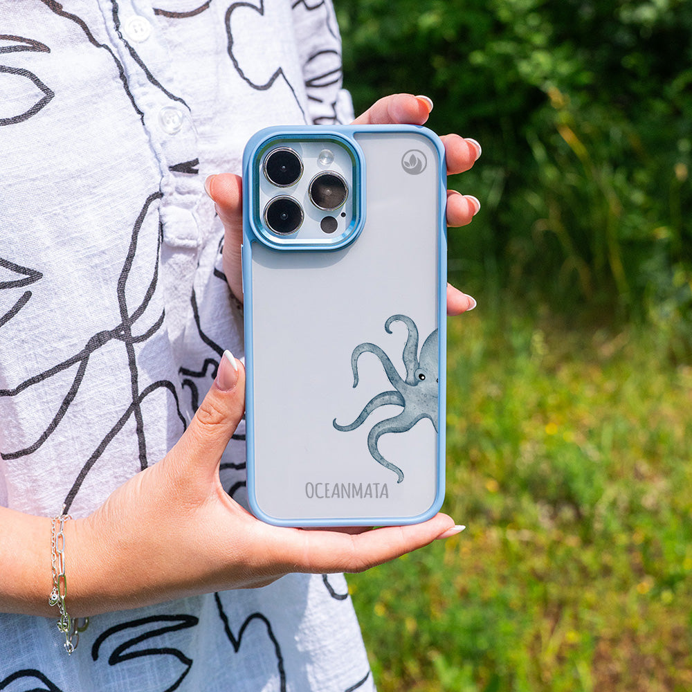iPhone 13 Hülle - Oktopus blau - "TentacleTheory" - nachhaltig