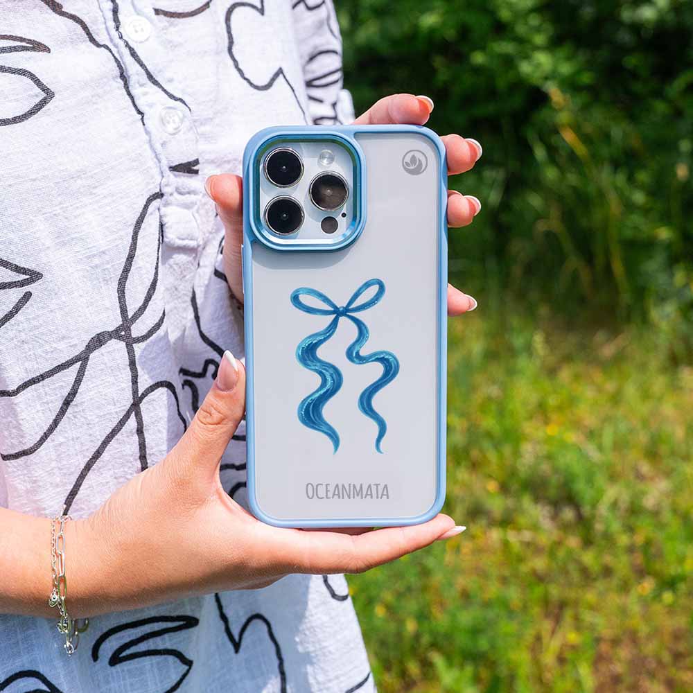 iPhone 13 pro Hülle - Schleife blau - "tideknot" - nachhaltig
