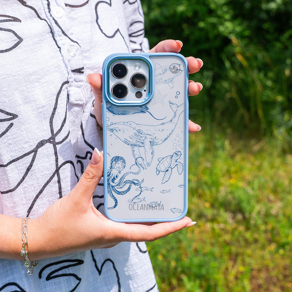 iPhone 13 pro Hülle - Wal blau - "WhaleLife" nachhaltig – Ansicht 3