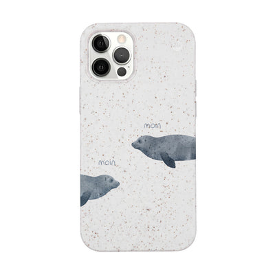 iPhone 12 Pro / iPhone 12 Case - Seal White - "mooornin" - sustainable