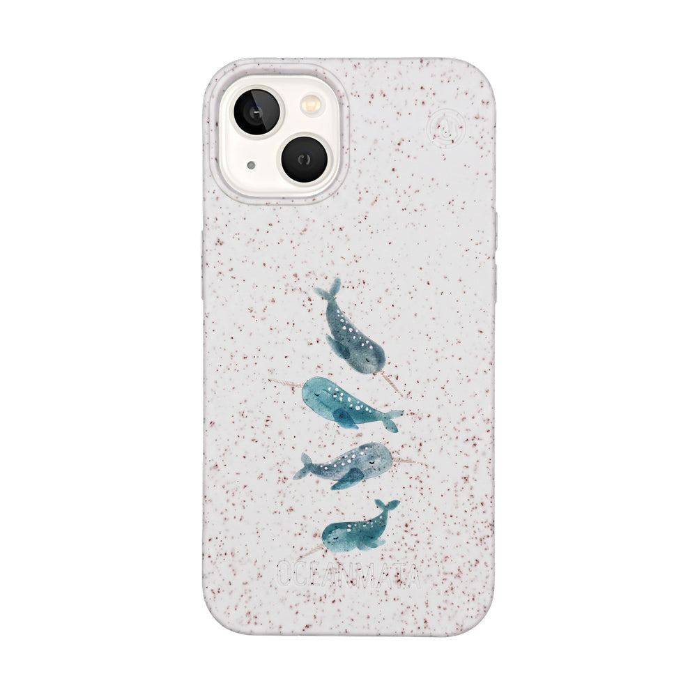iPhone 13 Hülle - Narwal weiß - "Narwhale" - nachhaltig