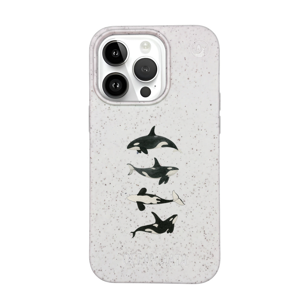 iPhone 14 pro Hülle - Orca weiß - "OrcaFamily" - nachhaltig