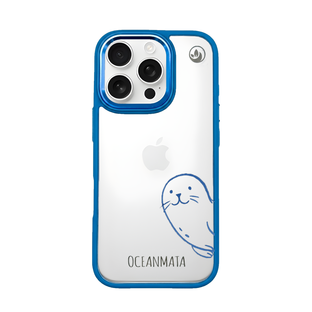iPhone 16 pro case - seal blue - "Robby" - sustainable