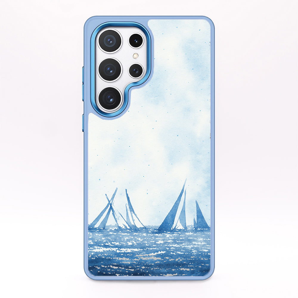 Samsung S24+ Hülle - segeln blau - "BlueHorizon" - nachhaltig