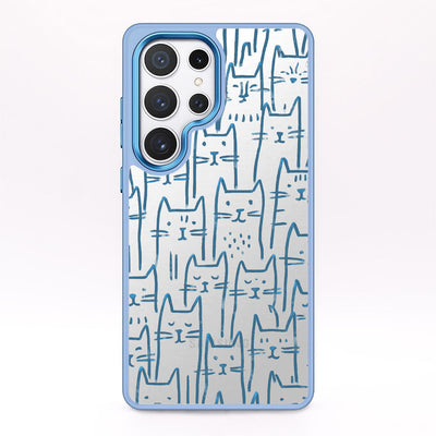 Samsung S24+ Case - Cats blue - "meow" - sustainable